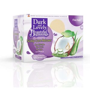 Dark & Lovely Beautiful Beginnings No-Lye Relaxer Kit Purple – Fine Hair / Curl Stretching Texturizer