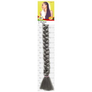 X-Pression Ultra Braid – Color grey – Kanekalon Flechthaar / Synthetic Braiding Hair – ca. 104 cm, 160 g