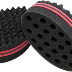 Afro Twist Sponge – Doppelseitiger Locken- & Twistschwamm für Afrohaar – Schwarz/Rot