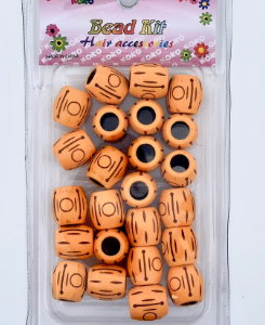 African Style Hair Beads – Orange/Braune Haarperlen für Braids & Zöpfe – Bead Kit