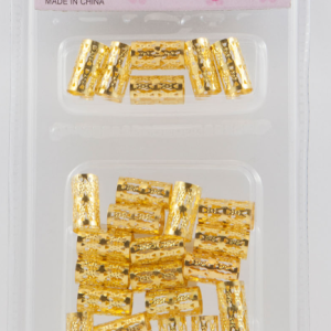 Long Gold Metallic Hair Beads – Lange goldene Haarperlen für Braids & Zöpfe – Bead Kit