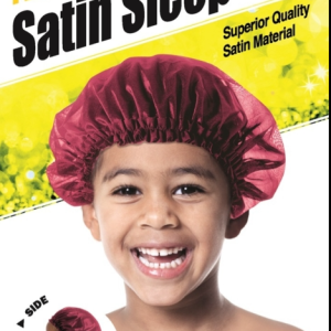 Dream World Kid’s Satin Sleep Cap – Kinder Satin-Schlafhaube / Bonnet – Bordeaux